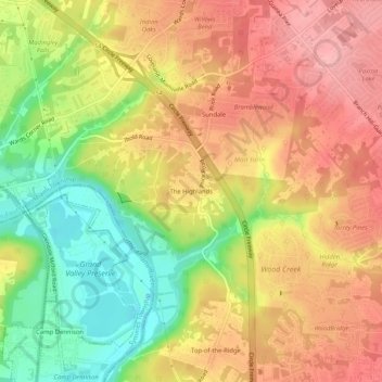 Topografische Karte The Highlands, Höhe, Relief