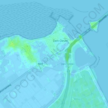 Topografische Karte De Gest, Höhe, Relief