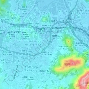 Topografische Karte 上攸田村, Höhe, Relief