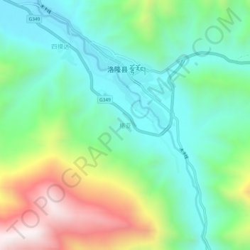 Topografische Karte 格亚, Höhe, Relief