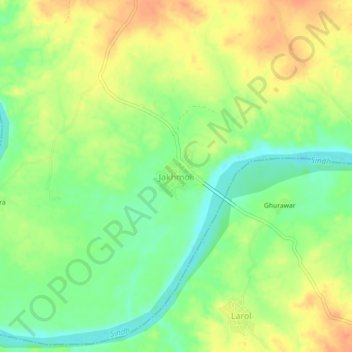 Topografische Karte Jakhmoli, Höhe, Relief