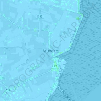 Topografische Karte Tammensiel, Höhe, Relief