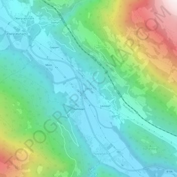 Topografische Karte Penk, Höhe, Relief