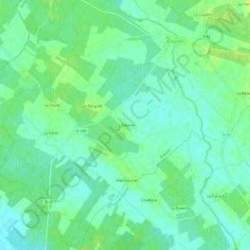 Topografische Karte La Cabane, Höhe, Relief