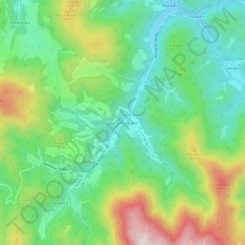 Topografische Karte Gaupmannsgraben, Höhe, Relief