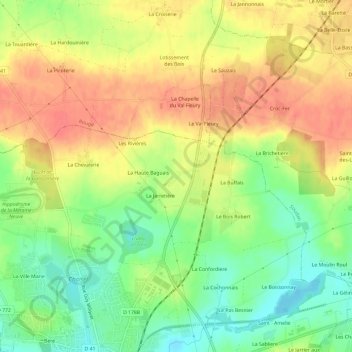 Topografische Karte Les Layes, Höhe, Relief