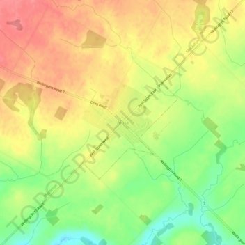 Topografische Karte Alma, Höhe, Relief