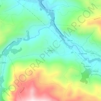 Topografische Karte Riclones, Höhe, Relief