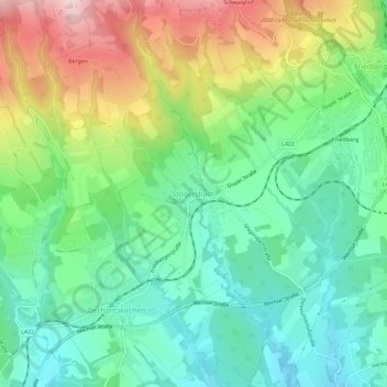 Topografische Karte Stögersbach, Höhe, Relief