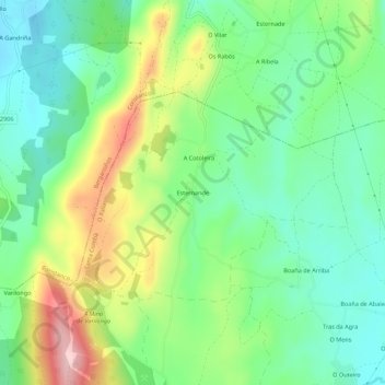 Topografische Karte Esternande, Höhe, Relief