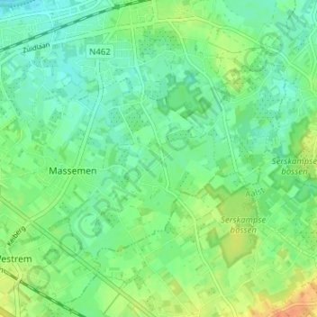 Topografische Karte Kortenbos, Höhe, Relief
