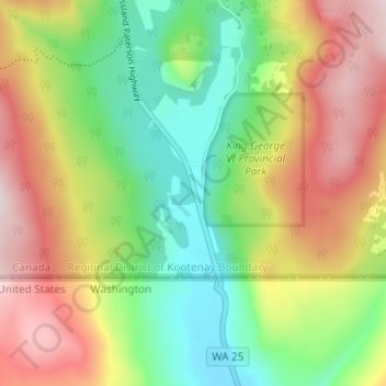 Topografische Karte Paterson, Höhe, Relief