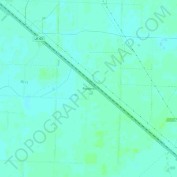 Topografische Karte Ponders, Höhe, Relief