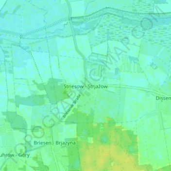 Topografische Karte Striesow, Höhe, Relief