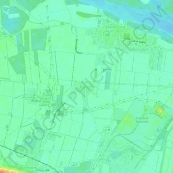 Topografische Karte Dürnrohr, Höhe, Relief