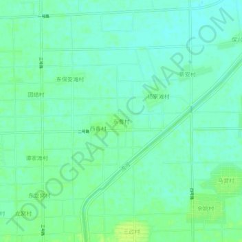 Topografische Karte 东曹村, Höhe, Relief