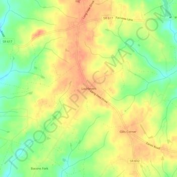 Topografische Karte Lochleven, Höhe, Relief