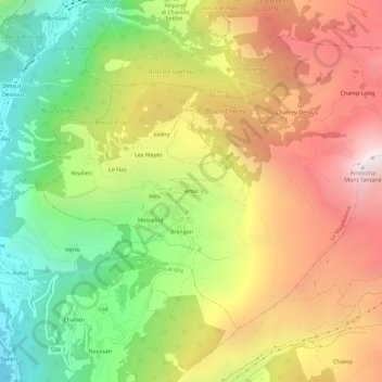 Topografische Karte Artaz, Höhe, Relief