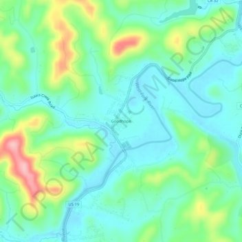 Topografische Karte Goodhope, Höhe, Relief