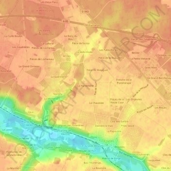 Topografische Karte La Hardellière, Höhe, Relief