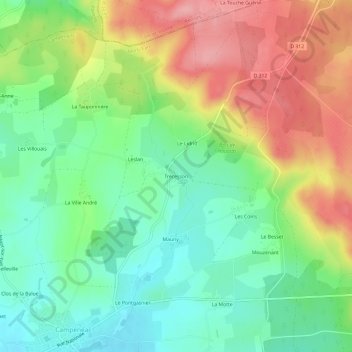 Topografische Karte Trécesson, Höhe, Relief