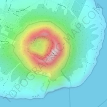 Topografische Karte The Quill, Höhe, Relief