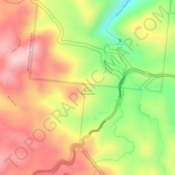 Topografische Karte Mount Hypipamee, Höhe, Relief