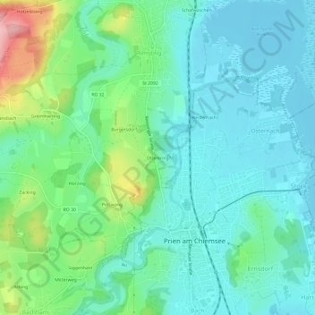 Topografische Karte Otterkring, Höhe, Relief