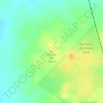 Topografische Karte Purple Hill, Höhe, Relief