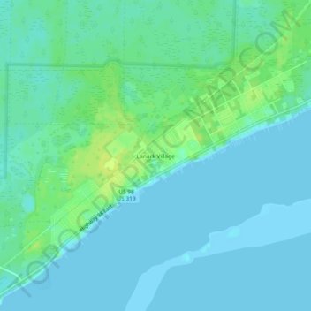 Topografische Karte Lanark Village, Höhe, Relief