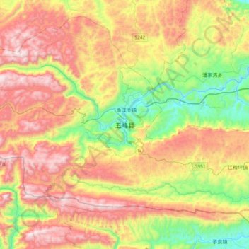 Topografische Karte 五峰县, Höhe, Relief