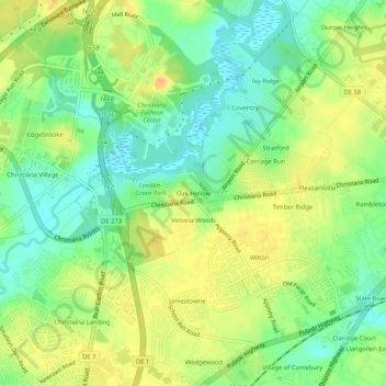 Topografische Karte The Villa, Höhe, Relief