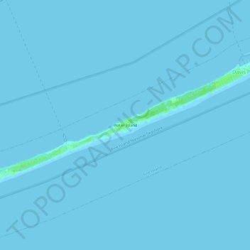 Topografische Karte Water Island, Höhe, Relief