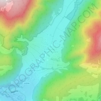 Topografische Karte Oberrasen, Höhe, Relief