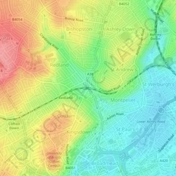 Topografische Karte The Arches, Höhe, Relief