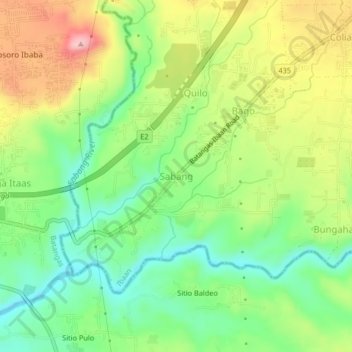Topografische Karte Sabang, Höhe, Relief