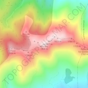 Topografische Karte Alto Rey, Höhe, Relief