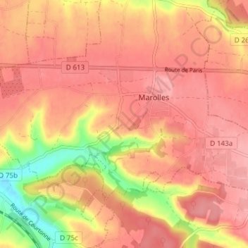 Topografische Karte La Vardière, Höhe, Relief