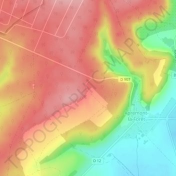 Topografische Karte Le Jura, Höhe, Relief