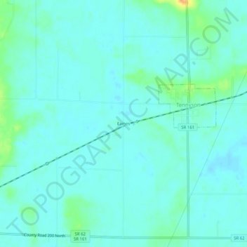 Topografische Karte Eames, Höhe, Relief