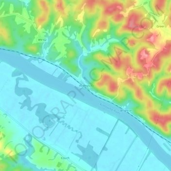Topografische Karte Ambrosia, Höhe, Relief