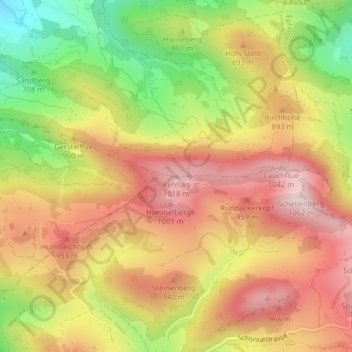 Topografische Karte Rehhag, Höhe, Relief