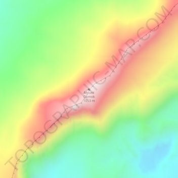 Topografische Karte Mount Okmok, Höhe, Relief