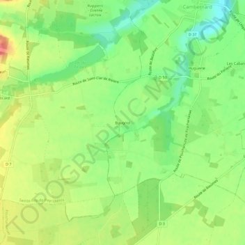 Topografische Karte Bougnol, Höhe, Relief