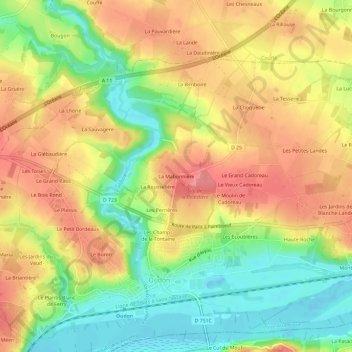 Topografische Karte La Mabonnière, Höhe, Relief