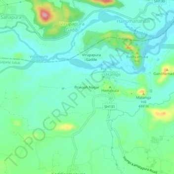 Topografische Karte Prakash Nagar, Höhe, Relief