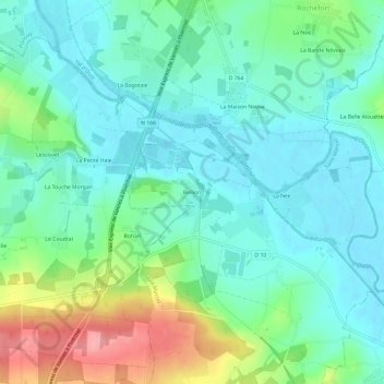 Topografische Karte Bellion, Höhe, Relief