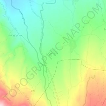 Topografische Karte Qumroo, Höhe, Relief