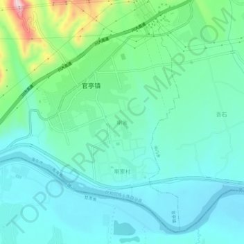 Topografische Karte 喇家, Höhe, Relief