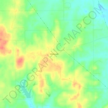 Topografische Karte Whiteoak, Höhe, Relief